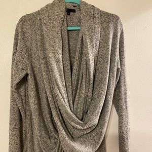 Grey, wrap sweater